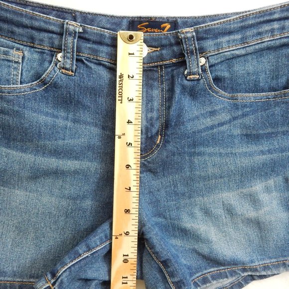 Seven7 Jeans Denim Shorts Size 10 Womens Mid Rise - Picture 3 of 10